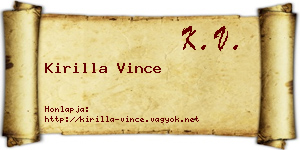 Kirilla Vince névjegykártya